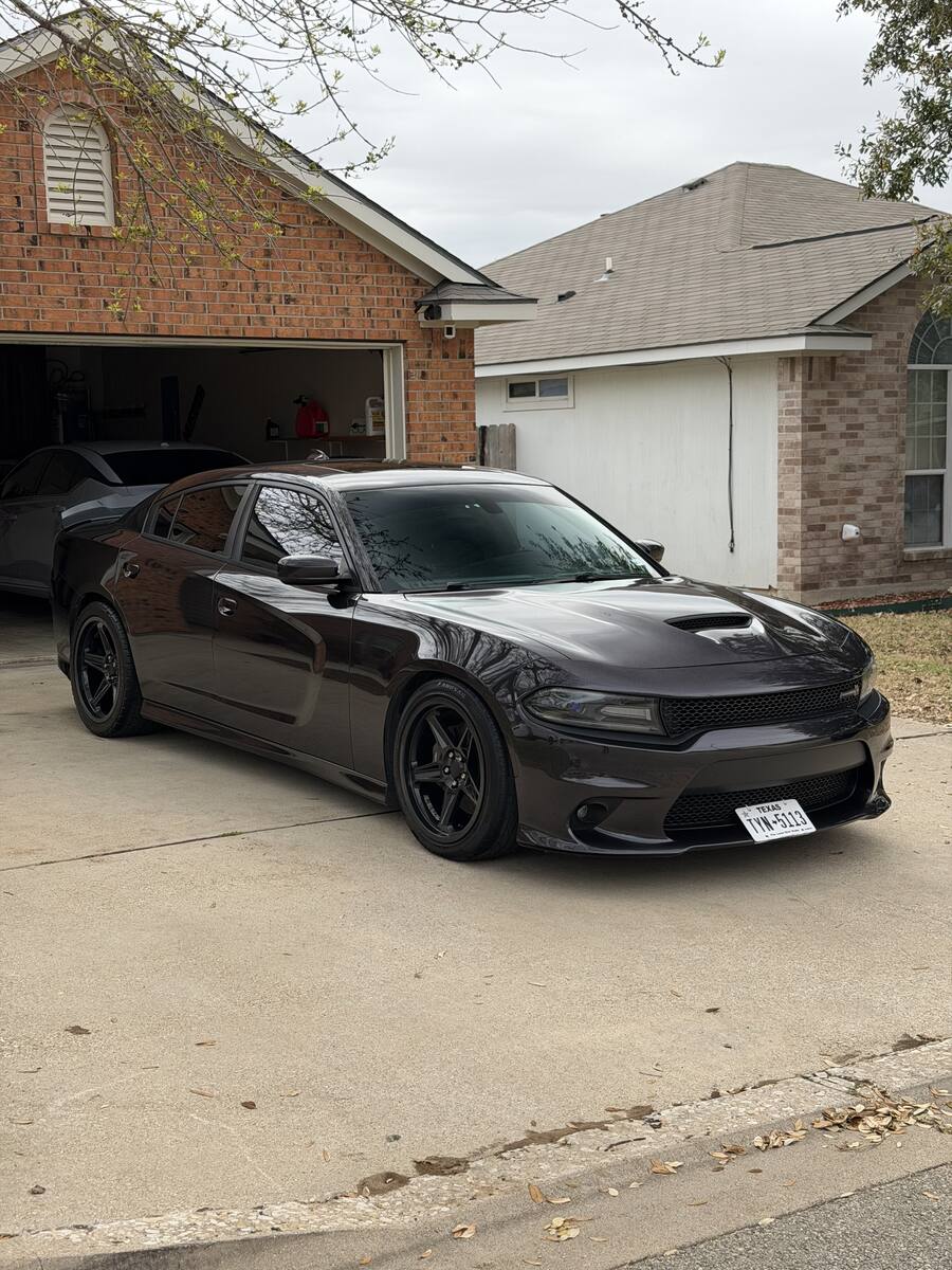 Dark grey Dodge Charger R/T after a full mobile detail