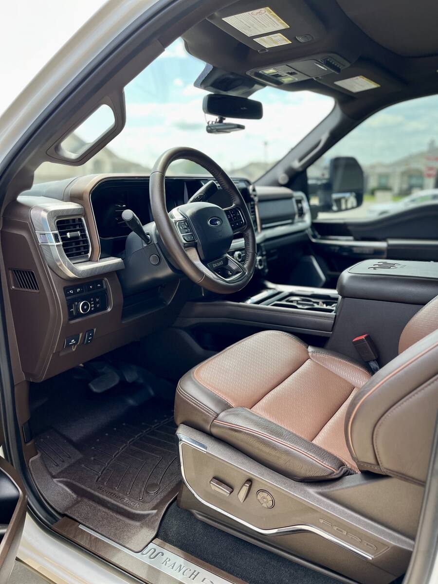 Ford F-150 King Ranch leather interior after detail