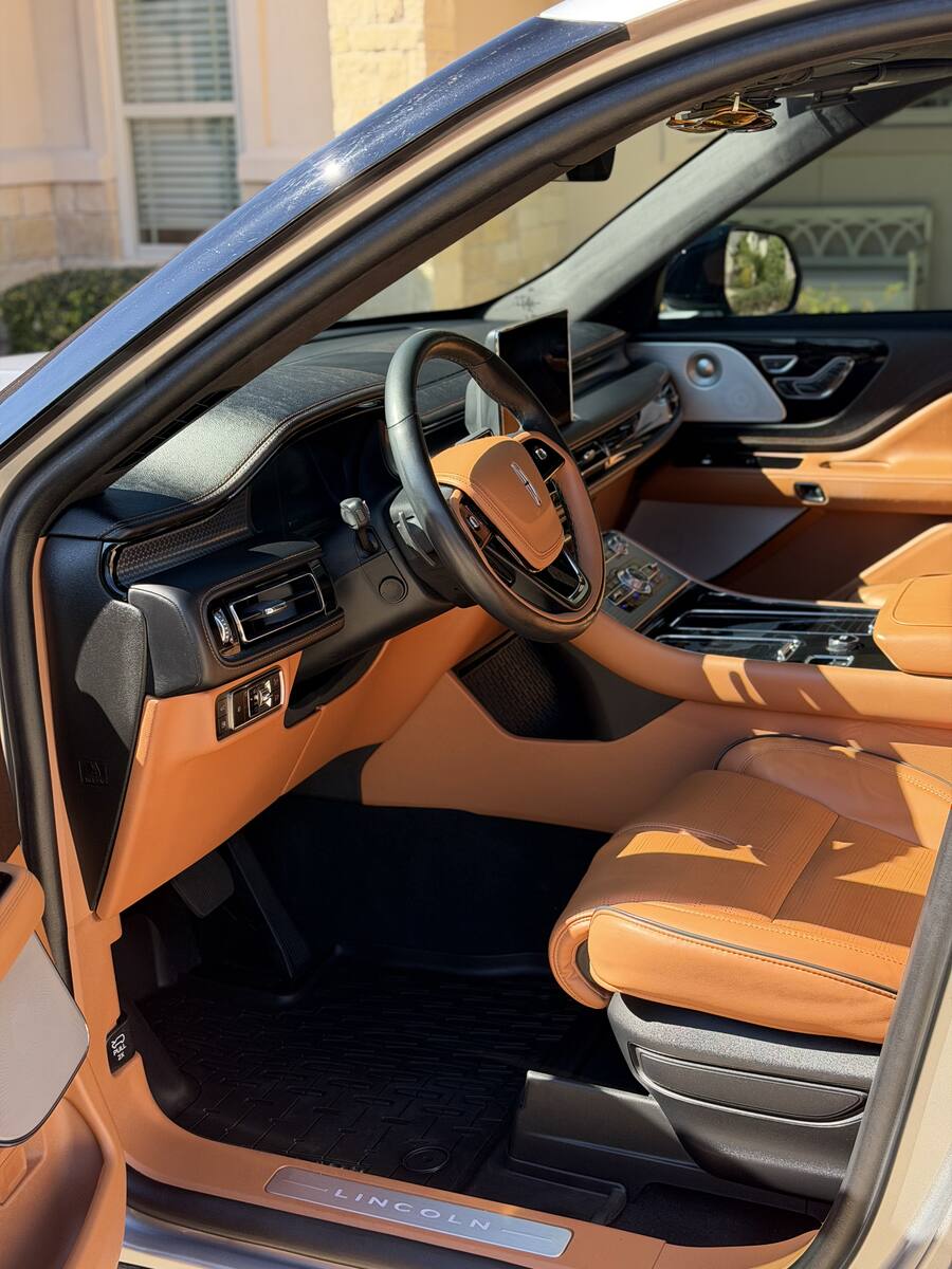 Lincoln tan leather interior after detail