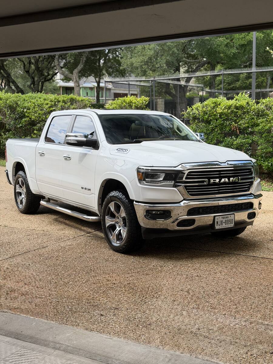 White RAM 1500 after a full mobile detail
